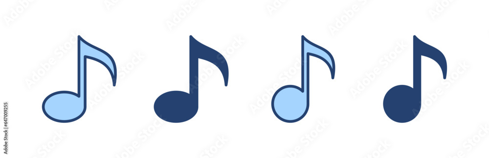 Music icon vector. note music sign and symbol Music icon vector. note music sign and symbol