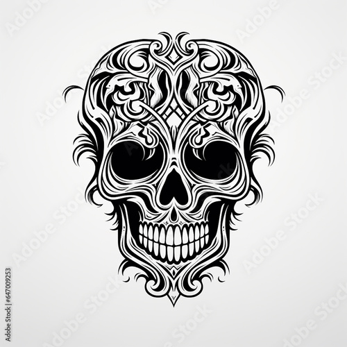 Monochrome Skull Wallpaper Art