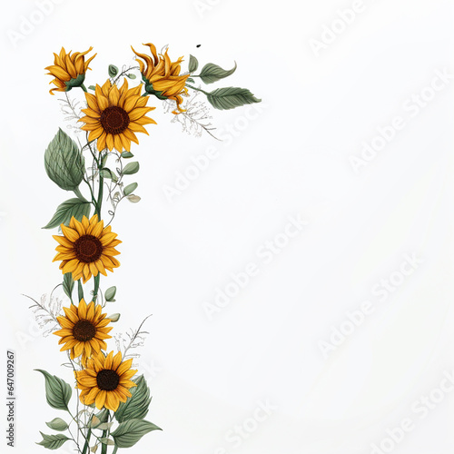 Graphic sunflower border photo