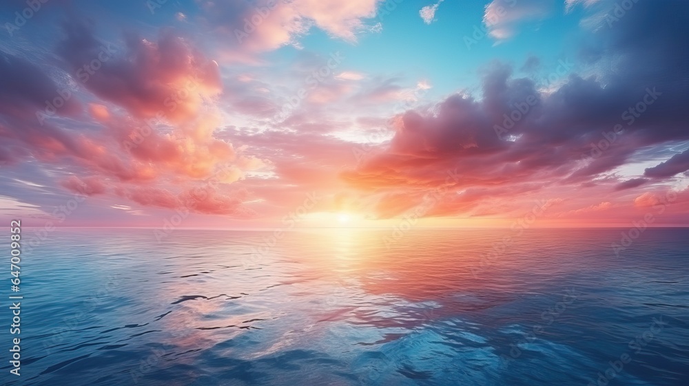 sunset_view_ocean_sea_summer_soft_blur_wave_texture_230913_03 Generative AI