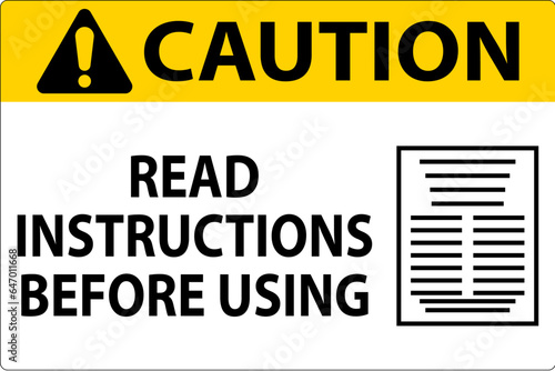 Caution Machine Sign Read Instructions Before Using