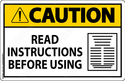 Caution Machine Sign Read Instructions Before Using