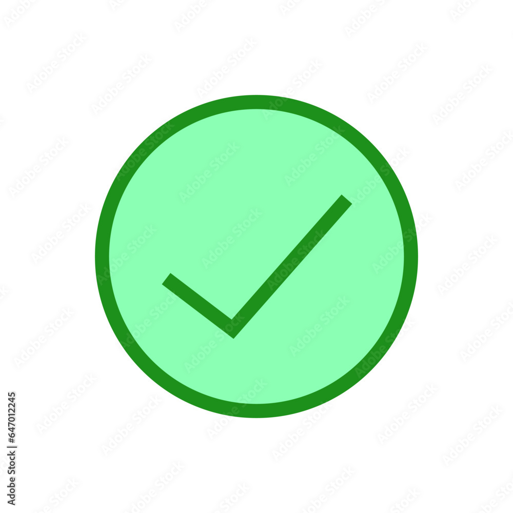 Check mark icon in a green circle. Vector illustration. EPS 10. Check mark icon in a green circle. Vector illustration. EPS 10.