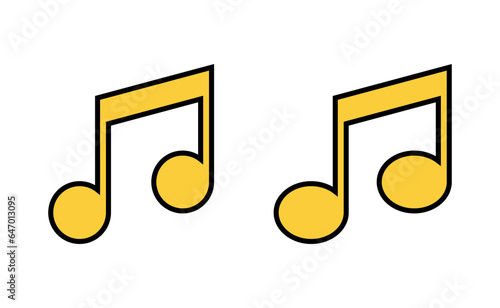 Music icon set for web and mobile app. note music sign and symbol