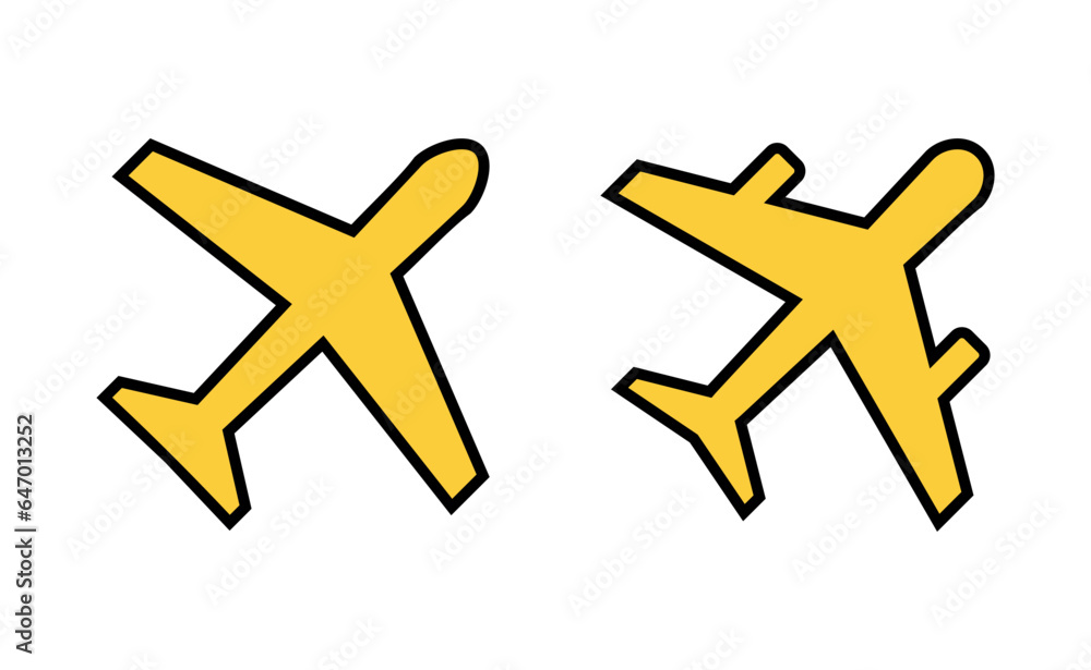 Plane icon set for web and mobile app. Airplane sign and symbol. Flight transport symbol. Travel sign. aeroplane