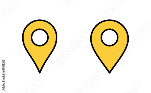 Pin icon set for web and mobile app. Location sign and symbol. destination icon. map pin
