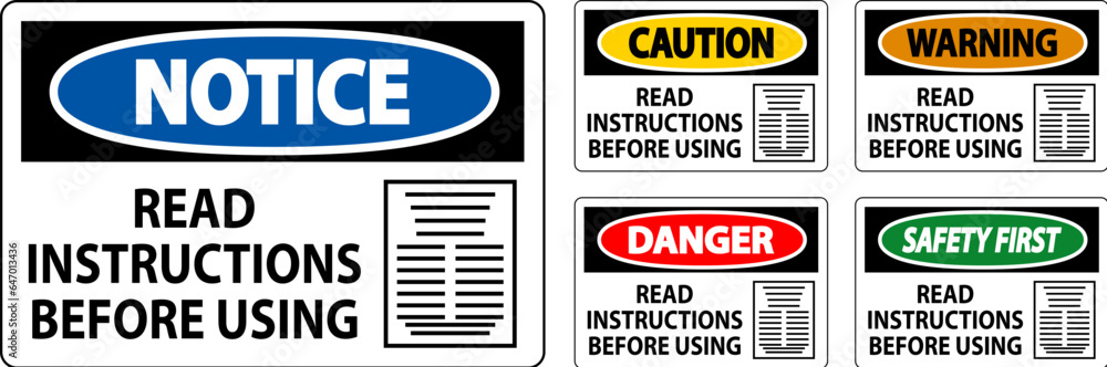 Caution Machine Sign Read Instructions Before Using Caution Machine Sign Read Instructions Before Using