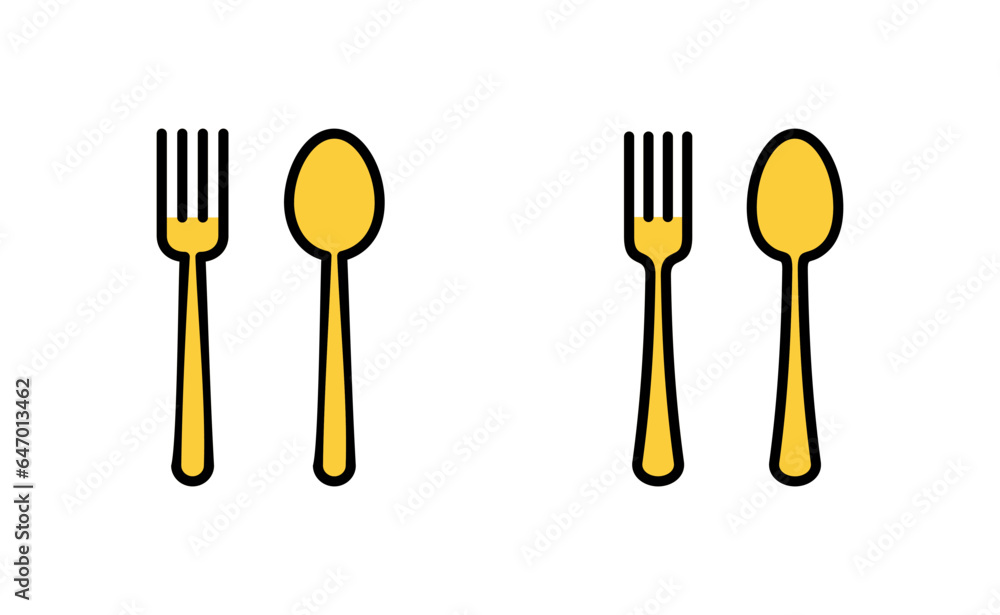 spoon and fork icon set for web and mobile app. spoon, fork and knife icon vector. restaurant sign and symbol spoon and fork icon set for web and mobile app. spoon, fork and knife icon vector. restaurant sign and symbol