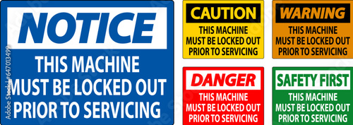Caution Machine Sign This Machine Must Be Locked Out Prior To Servicing
