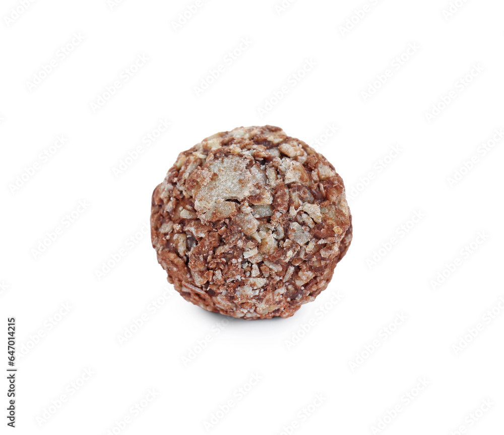 One tasty chocolate candy isolated on white One tasty chocolate candy isolated on white