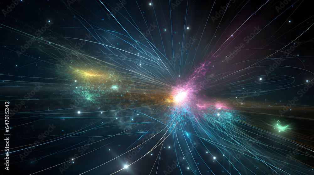 宇宙線：光速に近い速度で移動する高エネルギー粒子 No.011  Cosmic Rays High-Energy Particles Moving at Nearly the Speed of Light Generative AI - obrazy, fototapety, plakaty 