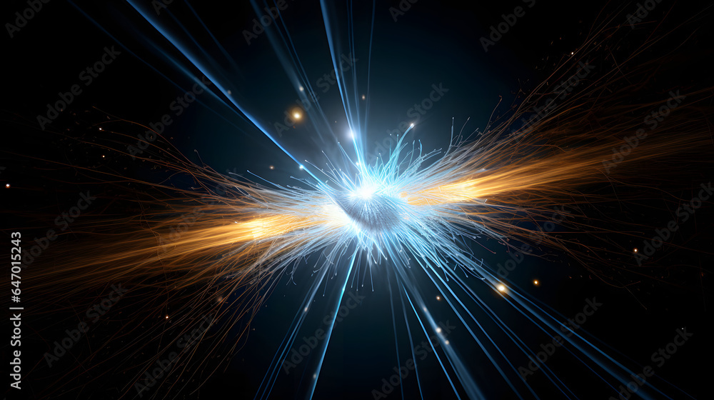 Fototapeta premium 宇宙線：光速に近い速度で移動する高エネルギー粒子 No.003 Cosmic Rays High-Energy Particles Moving at Nearly the Speed of Light Generative AI