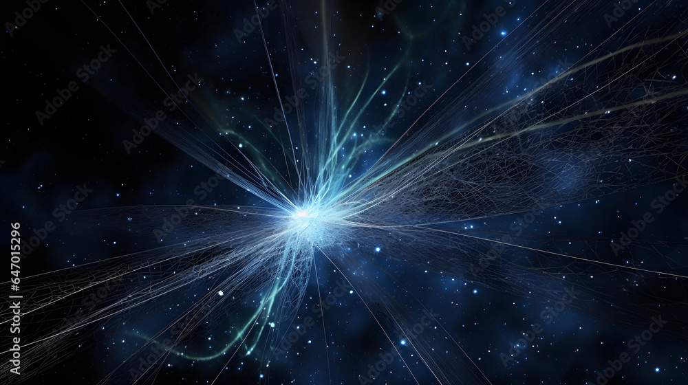 Fototapeta premium 宇宙線：光速に近い速度で移動する高エネルギー粒子 No.014 Cosmic Rays High-Energy Particles Moving at Nearly the Speed of Light Generative AI
