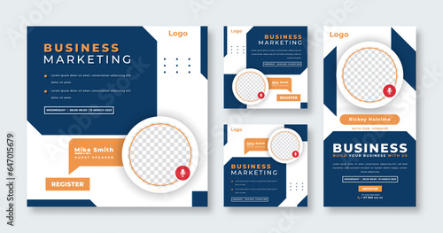 Webinar Digital Business Conference Social Media Post for Online Marketing Promotion Banner and Web Internet Ads Flyer