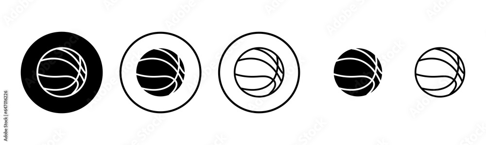 Basketball icon set illustration. Basketball ball sign and symbol