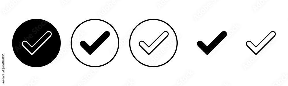 Check mark icon set illustration. Tick mark sign and symbol Check mark icon set illustration. Tick mark sign and symbol
