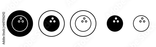 Bowling icon set illustration. bowling ball and pin sign and symbol.