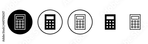Calculator icon set illustration. Accounting calculator sign and symbol. © OLIVEIA