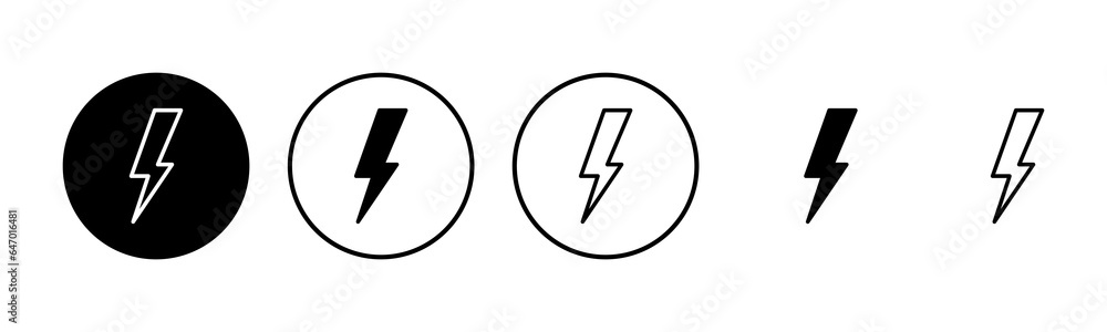 Lightning icon set illustration. electric sign and symbol. power icon. energy sign Lightning icon set illustration. electric sign and symbol. power icon. energy sign