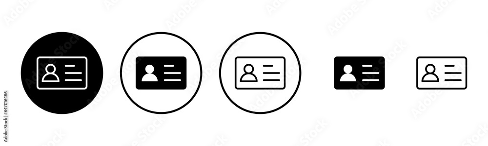 License icon set illustration. ID card icon. driver license, staff identification card License icon set illustration. ID card icon. driver license, staff identification card