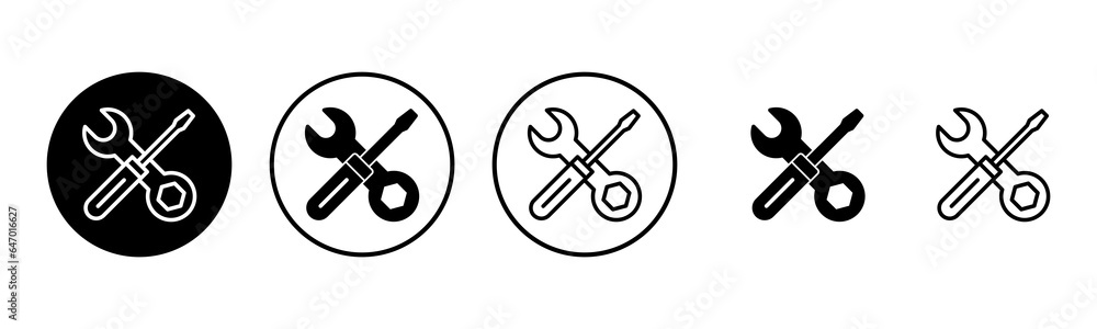 Repair tools icon set illustration. tool sign and symbol. setting icon. Wrench and screwdriver. Service Repair tools icon set illustration. tool sign and symbol. setting icon. Wrench and screwdriver. Service