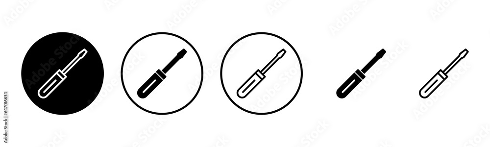 Screwdriver icon set illustration. tools sign and symbol Screwdriver icon set illustration. tools sign and symbol