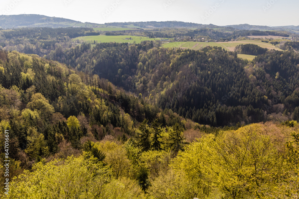 View of Jizera river valley near Semily, Czechia