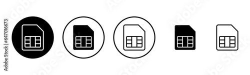 Sim card icon set illustration. dual sim card sign and symbol