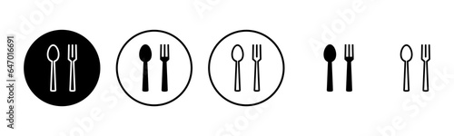 spoon and fork icon set illustration. spoon, fork and knife icon vector. restaurant sign and symbol