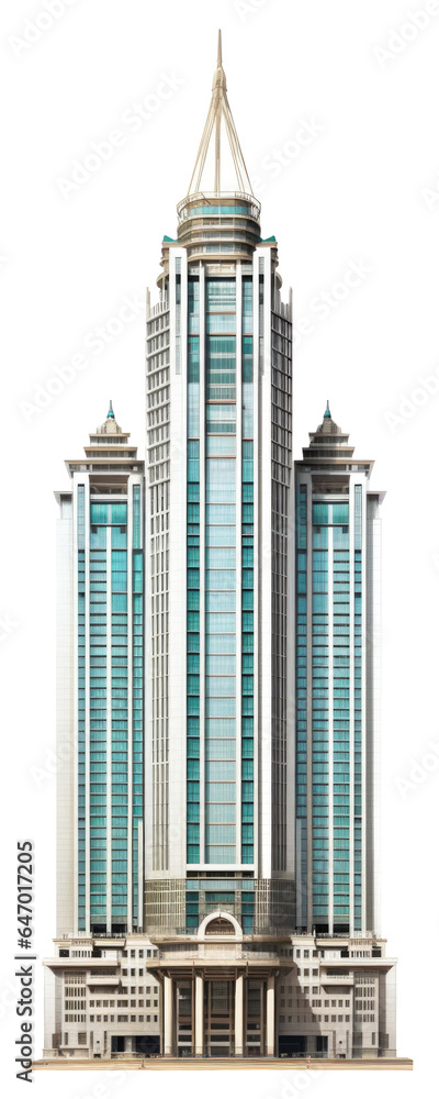 Tall City Building Isolated on Transparent Background
