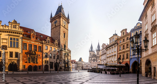 View the Old Town square in Prague, Czech Republic photo
