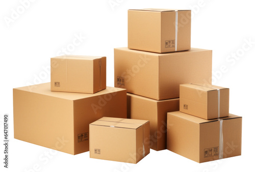 Delivery Boxes Isolated on Transparent Background  © RenZen