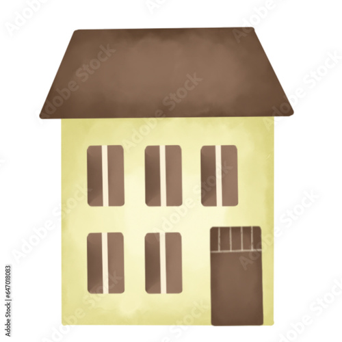 Watercolor cute house illustration photo