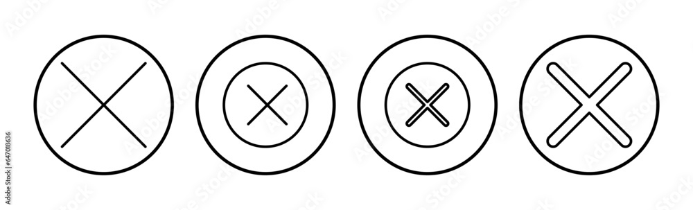 Close vector icon. Delete icon. remove, cancel, exit symbol. Close vector icon. Delete icon. remove, cancel, exit symbol.