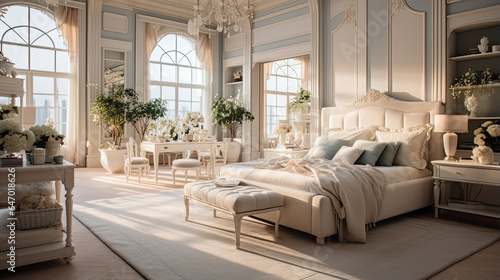Beautifully designed luxury bedroom in house