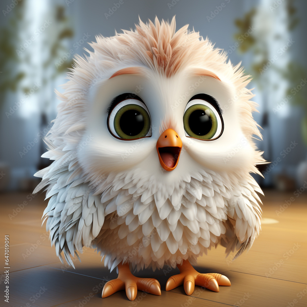 Fototapeta premium 3d cartoon cute bird
