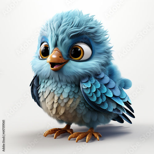 3d cartoon cute bird
