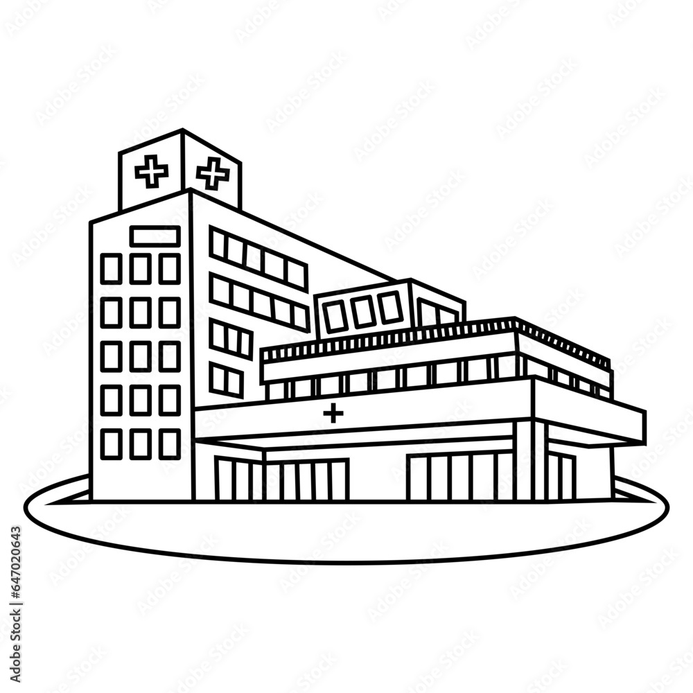 Naklejka premium medical hospital building vector design