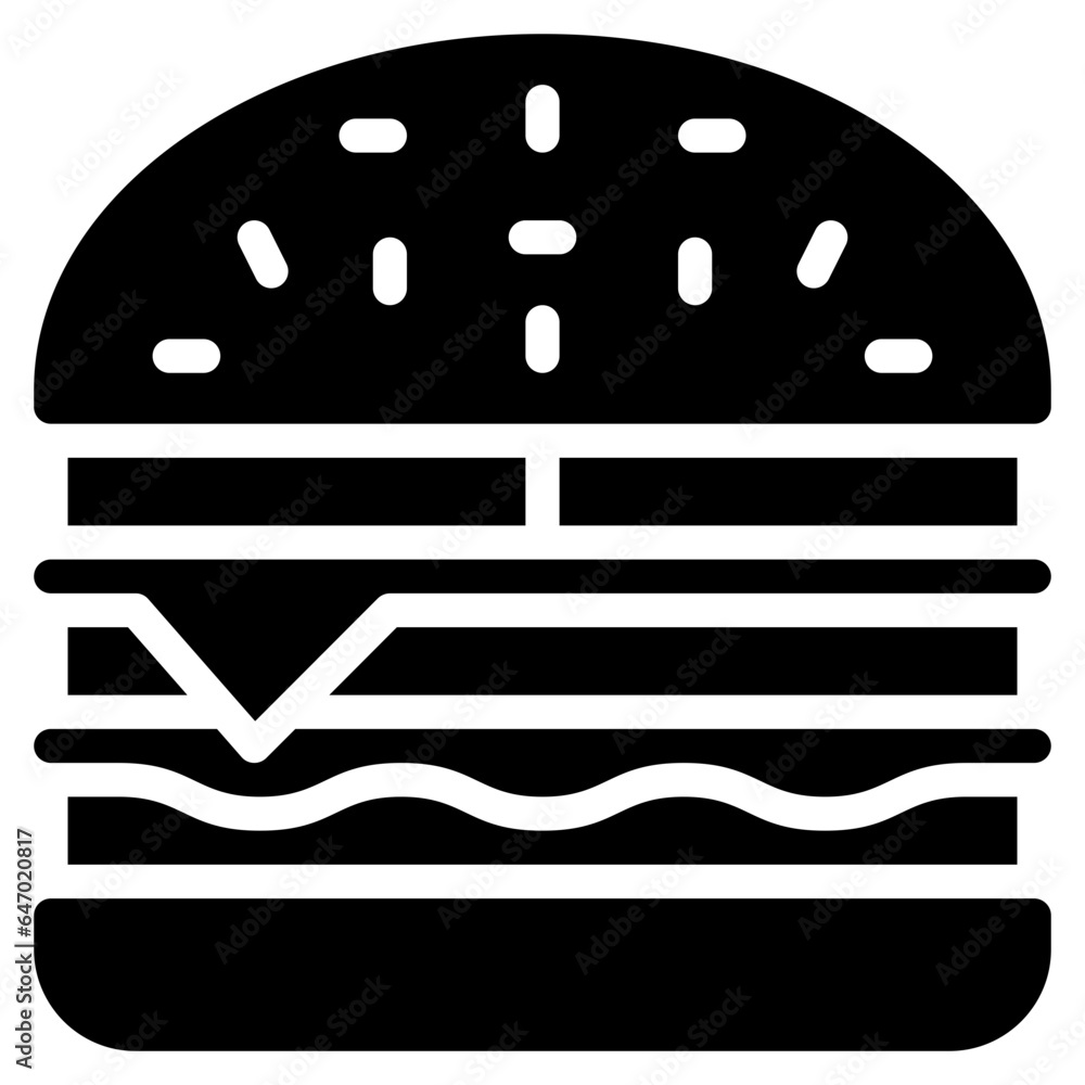 burger icon in glyph style isolated on transparent background. Fastfood icon, vector illustration for graphic design projects burger icon in glyph style isolated on transparent background. Fastfood icon, vector illustration for graphic design projects