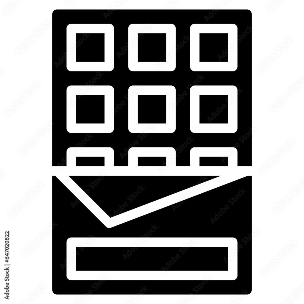 chocolate icon in glyph style isolated on transparent background. Fastfood icon, vector illustration for graphic design projects chocolate icon in glyph style isolated on transparent background. Fastfood icon, vector illustration for graphic design projects