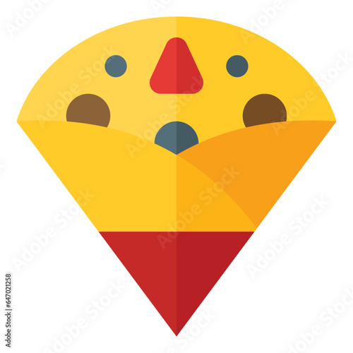 crepe icon in flat style isolated on transparent background. Fastfood icon, vector illustration for graphic design projects