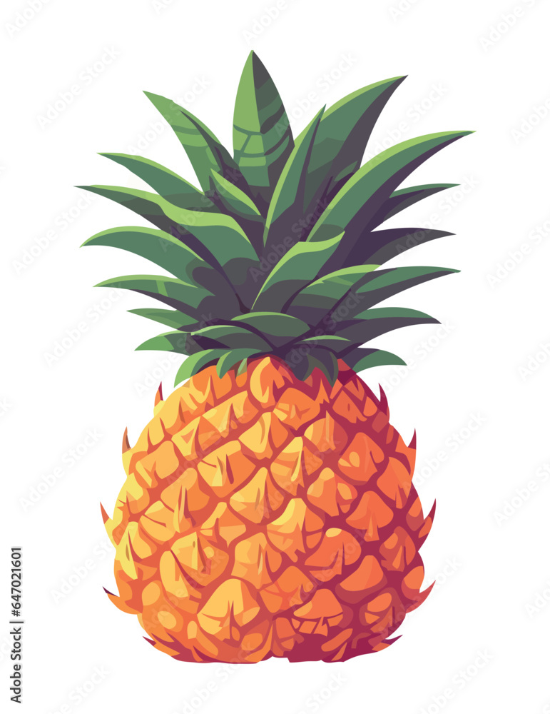 Ripe pineapple, symbol of tropical freshness and sweetness Ripe pineapple, symbol of tropical freshness and sweetness