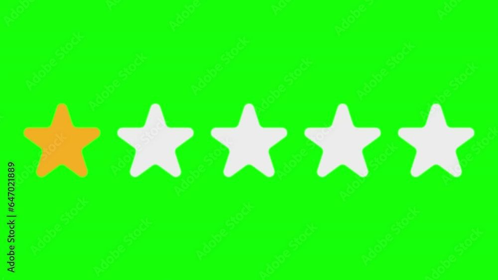 2d animation one star rating feedback on green screen 2d animation one star rating feedback on green screen