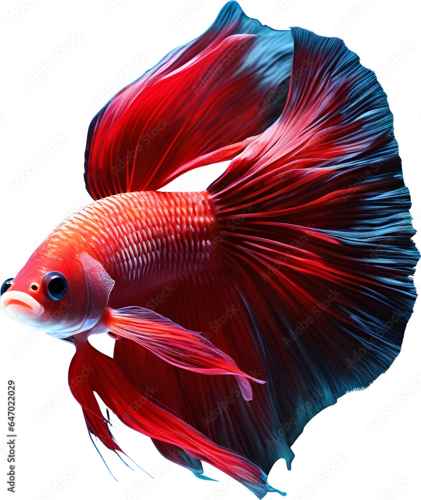 a close-up of Siam betta fish with a white background. AI-Generated. a close-up of Siam betta fish with a white background. AI-Generated.