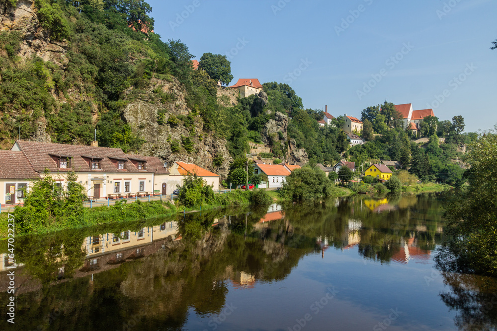 Fototapeta premium View of Bechyne town and Luznice river, Czech Republic