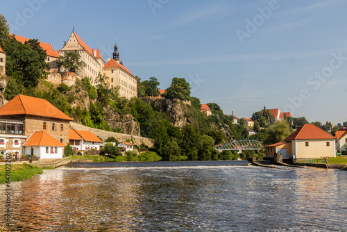 View of Bechyne town and Dolni mlyn weir at Luznice river, Czech Republic photo