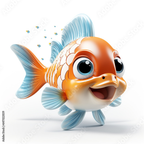 Cute 3D cartoon fish