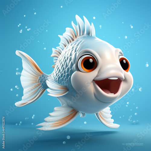 Cute 3D cartoon fish