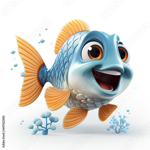 Cute 3D cartoon fish