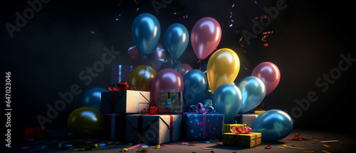 A Birthday Celebration Gifts Wallpaper - Colorful Party Vibes Created with generative AI tools.
